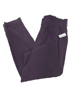 Old Navy Womens Pants Soft Plum Wine Purple Paper Bag Elastic Waist - Sz XL Tall